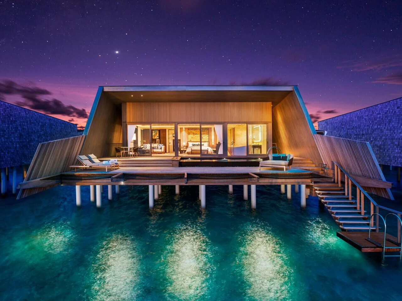 Sunset Overwater Villa with Pool