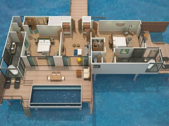 Two Bedroom Overwater Villa with Pool