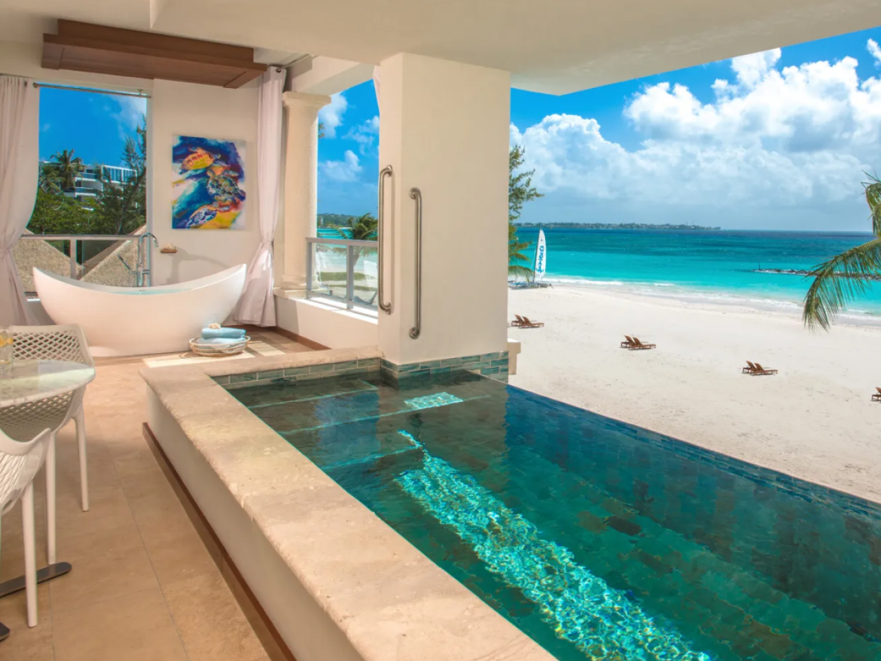 Beachfront One Bedroom Skypool Butler Suite w/ Balcony Tranquility Soaking Tub