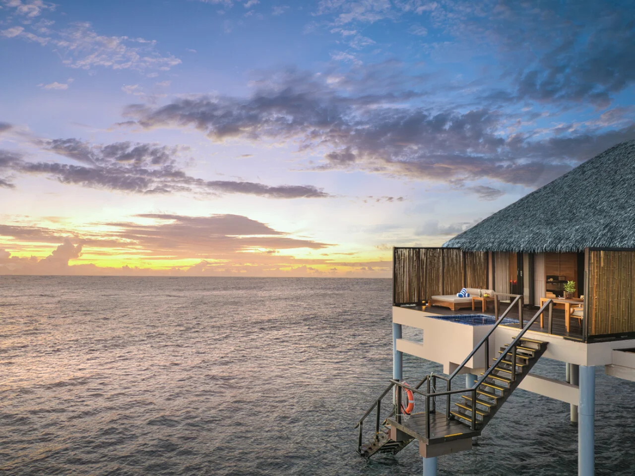 Sunset Overwater Villa with Plunge Pool and Jacuzzi