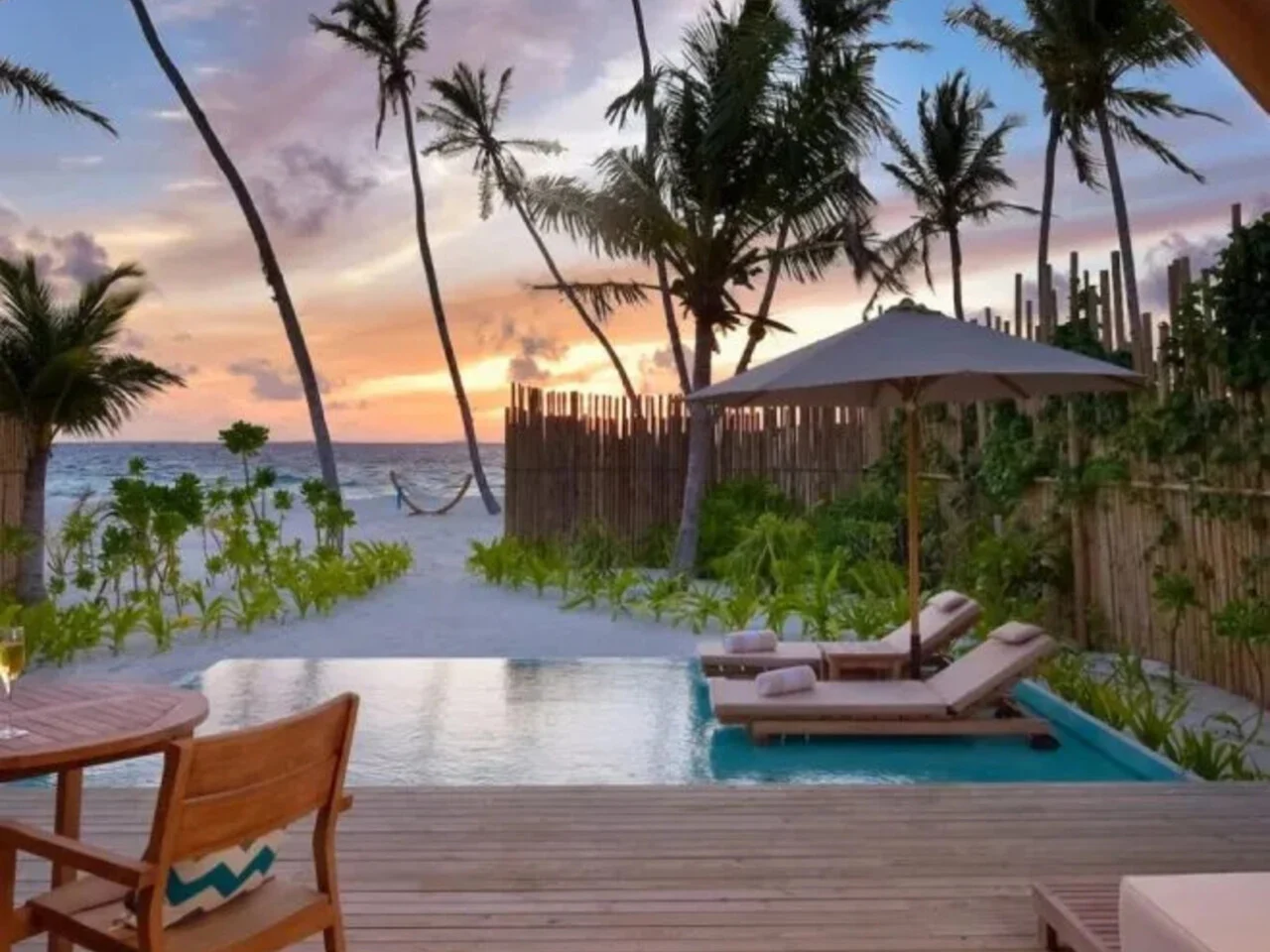 Pool Beach Villa Sunset